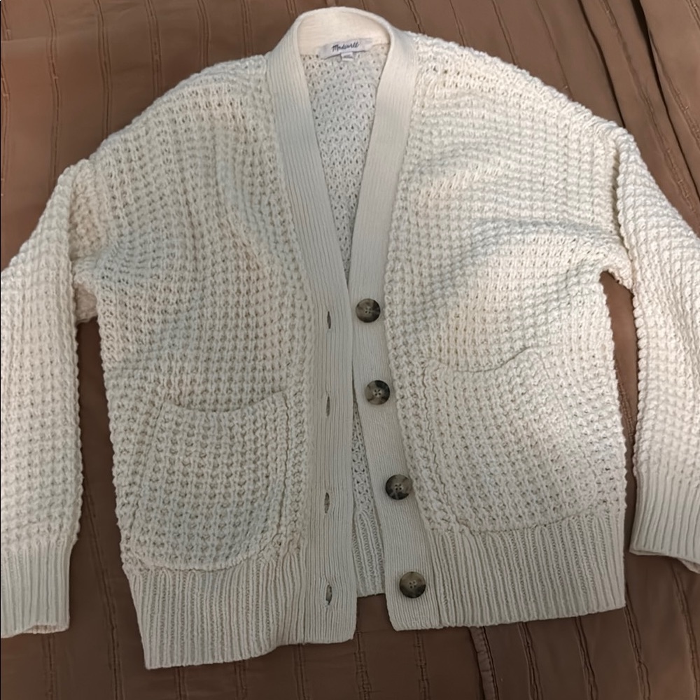 Classic White Cardigan Sweater